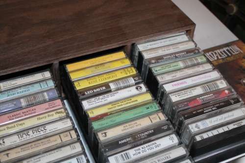 35 Assorted Cassette In Hard Cassette Holder