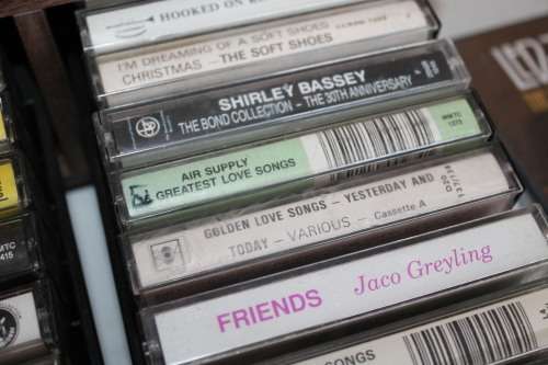 35 Assorted Cassette In Hard Cassette Holder