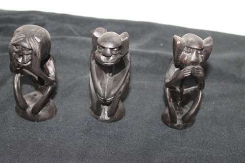 See no Evil Speak no Evil Hear no Evil Wooden Ornaments