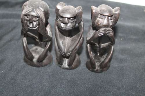 See no Evil Speak no Evil Hear no Evil Wooden Ornaments