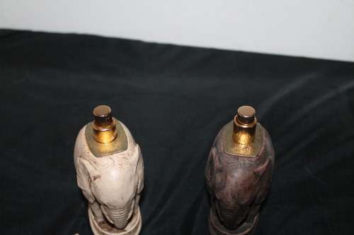 2 Ceramic Elephant Perfume Bottles