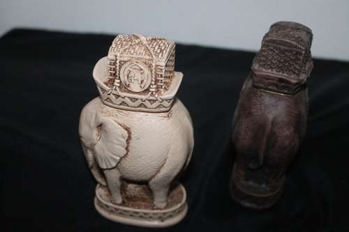 2 Ceramic Elephant Perfume Bottles