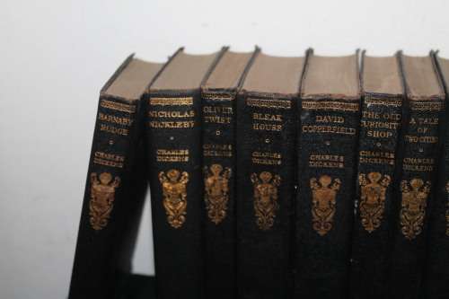 Set of 13 Leather Bound Charles Dickens