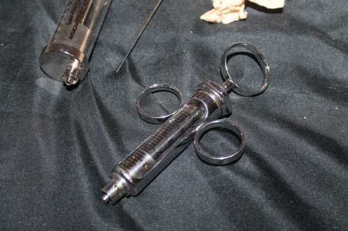 2 Glass Syringes and Needles