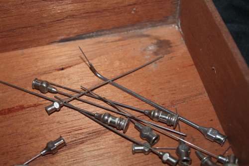 2 Glass Syringes and Needles