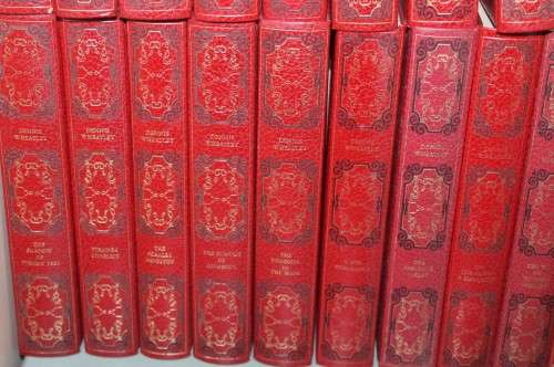 22 Red Leather Bound Dennis Wheatley Books