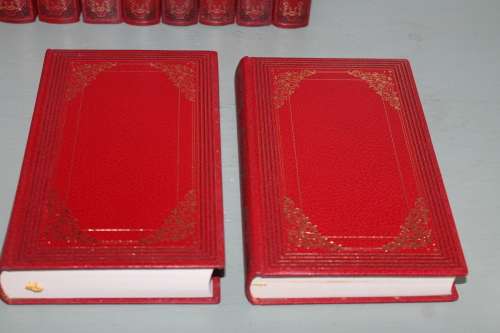 22 Red Leather Bound Dennis Wheatley Books