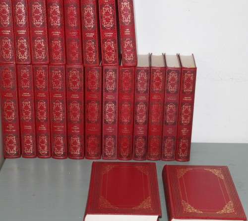 22 Red Leather Bound Dennis Wheatley Books