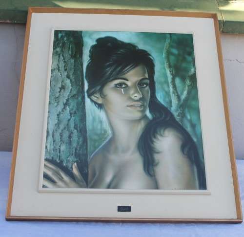 J H Lynch Print Tina Portrait Vintage Mid Century Art