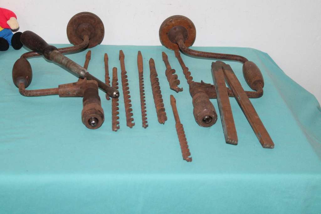 Tools 2 Drills with Bits, screwdriver and measure