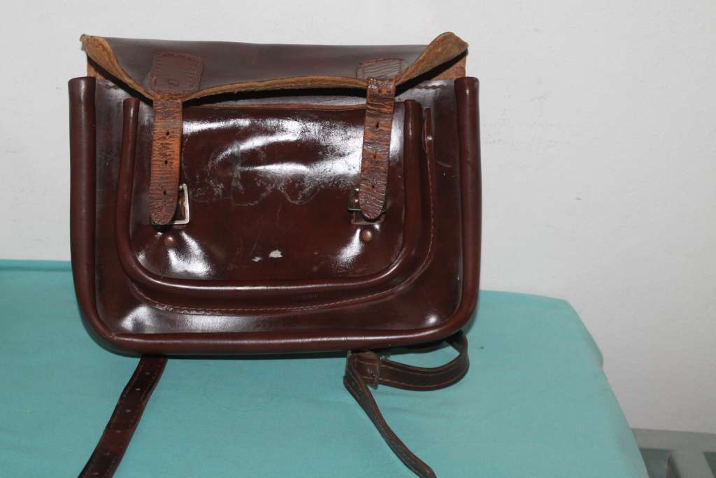 vintage leather school satchel