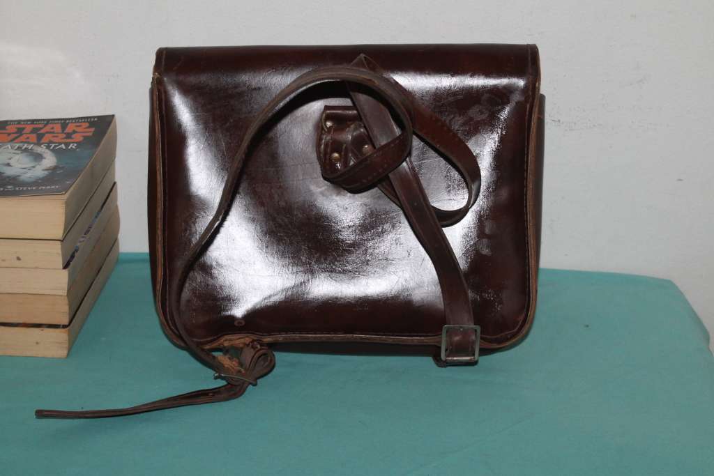 vintage leather school satchel