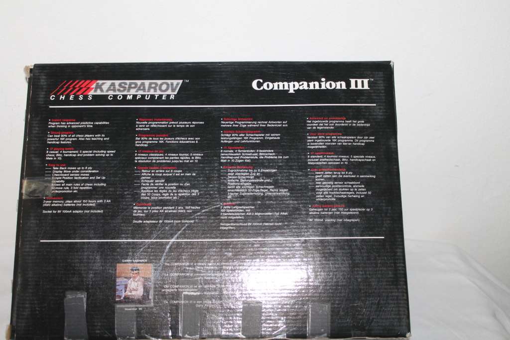 Kasparov Companion III Chess Computer Boxed