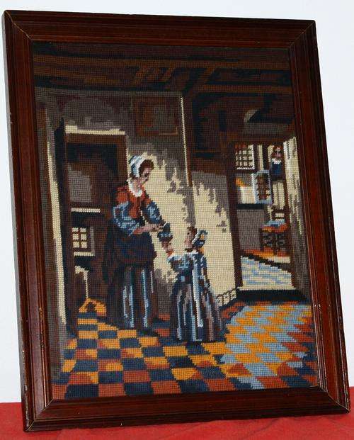 Framed Tapestries of Women and Child