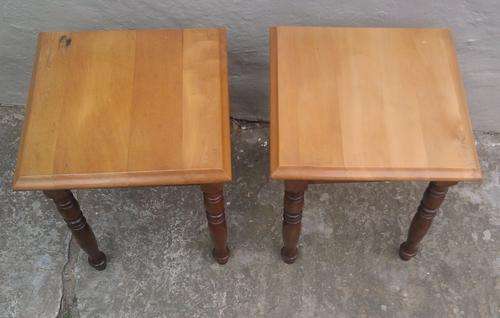 2 Yellow wood and Imbia side Tables