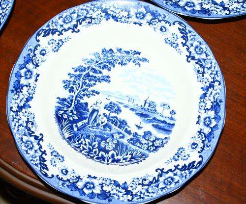 Blue and white William James Plate