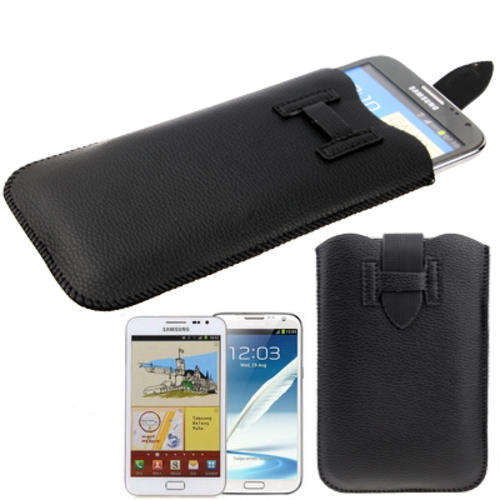 Leather Case Pocket Pouch Sleeve with Pull Tab for Samsung Galaxy Note II / N7100 / Galaxy Note