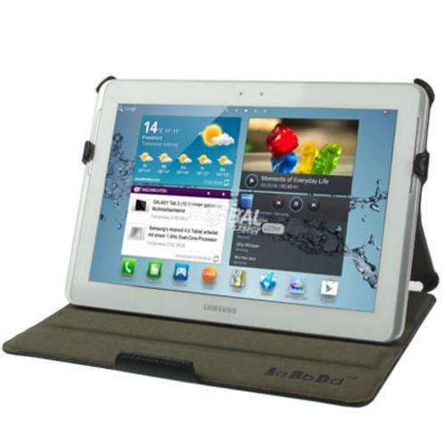 Litchi Texture Leather Case with Holder for Samsung Galaxy Tab 2 (10.1) / P5100 (Black)