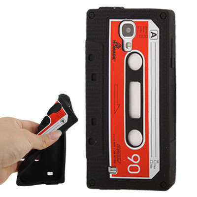 Tape Pattern Silicone Case for Samsung Galaxy S4 / i9500 (Black)