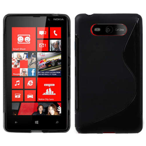 S Line TPU Protection Case for Nokia Lumia 820 (Black)