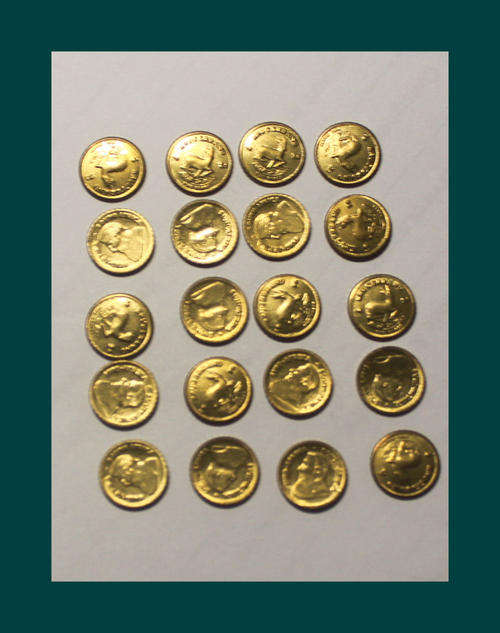 20 X SOUTH AFRICAN KRUGERRAND MINI GOLD COIN (REPLICA???)