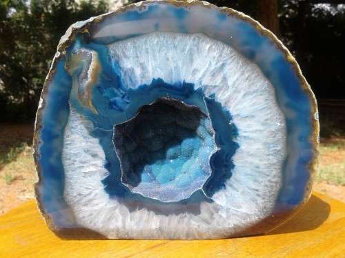 Blue Agate Geode - Dyed Blue
