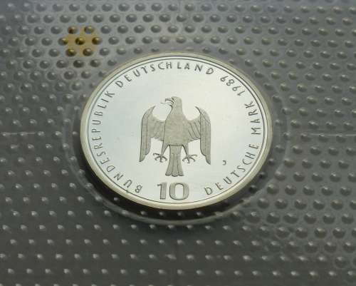 GERMANY >> 10 DM PROOF COIN 1989 (SILVER ) 800 J. Hafen und Stadt Hamburg" ,,