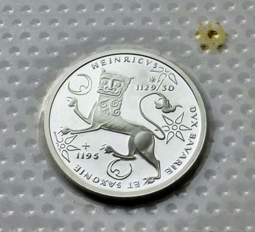 10 DM >> SILVER / PROOF / COIN < SEALED ORIGINAL FROM THE GERMAN MINT > Henry the Lion