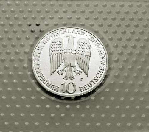 GERMANY >> 10 DM PROOF COIN 1990 (SILVER ) <>10 DM "800. Todestag von Kaiser Friedrich I. (Barbaross
