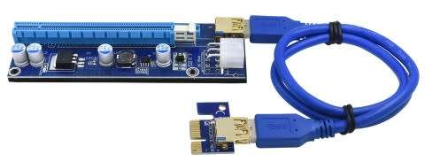 Riser Card  VER 009S PCI-E PCIE PCI Express Card 6Pin to SATA  for Mining. (2 Pack)