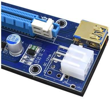 Riser Card  VER 009S PCI-E PCIE PCI Express Card 6Pin to SATA  for Mining. (2 Pack)