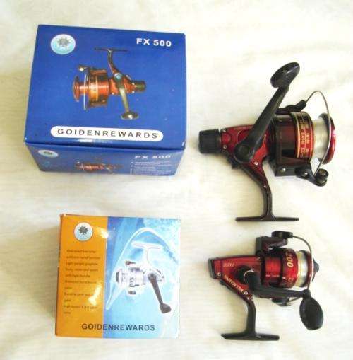 Father and son fishing reels