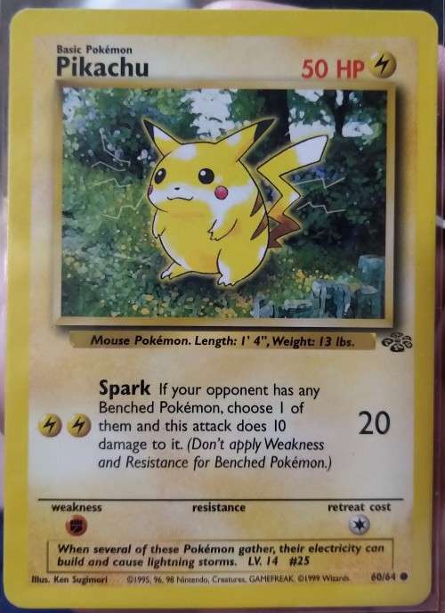 Pokemon Trading Cards - Pikachu - 60/64 - 1999 Jungle Unlimited