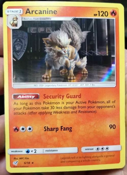 Pokemon Trading Cards - Arcanine - 6/18 - Holo Rare - Detective Pikachu Singles