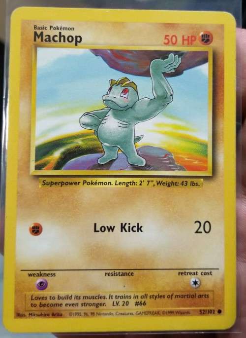 POKEMON CARDS - Machop - 52/102 - 1999 Base Set Unlimited Singles