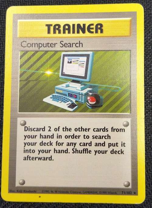 POKEMON CARDS - Computer Search - 71/102 - Rare - 1999 Base Set Unlimited Singles
