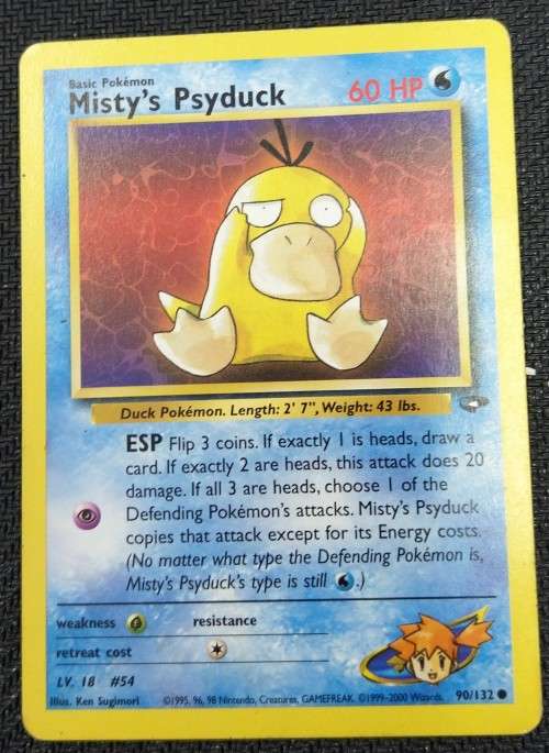 POKEMON CARDS - Misty`s Psyduck- 90/132 - 2000 Gym Challenge Unlimited Singles*