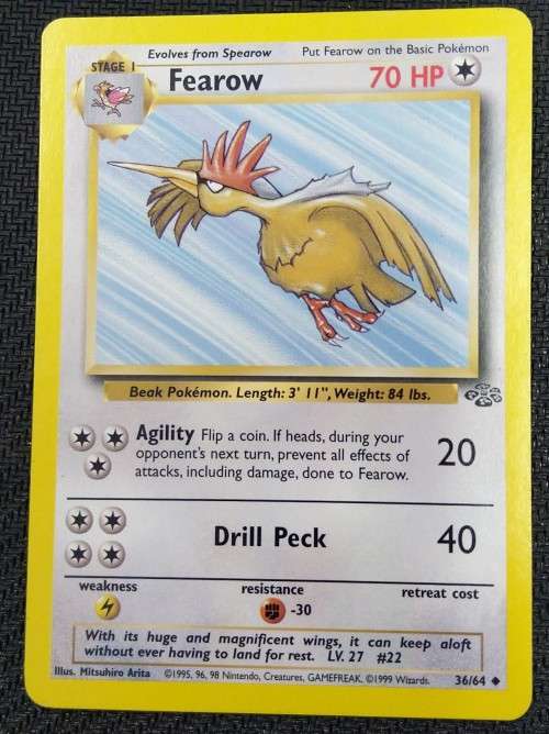 POKEMON CARDS - Fearow - 36/64 - 1999 Jungle Unlimited Singles
