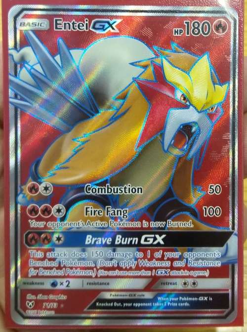 POKEMON CARDS - Entei GX - 71/73 - Full Art Ultra Rare Sun and Moon: Shining Legends Singles*