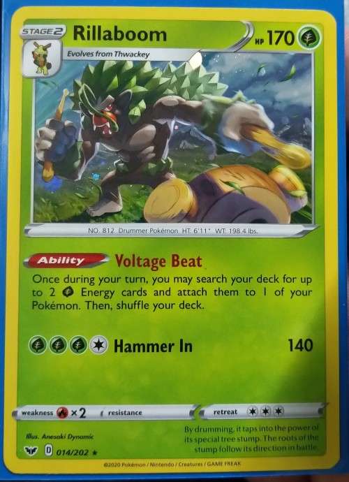 POKEMON CARDS - Rillaboom - 014/202 - Holo Rare Sword and Shield (Base Set) Singles