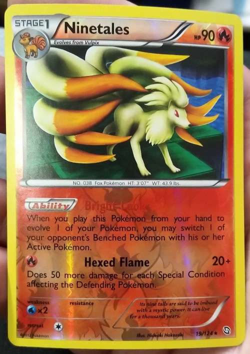 POKEMON CARDS - Ninetales - 19/124 - Holo Rare Reverse Holo Black and White 6: Dragons Exalted