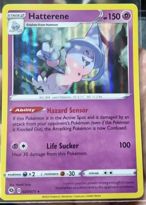 POKEMON CARDS - Hatterene - 020/073 - Holo Rare Champion`s Path Singles