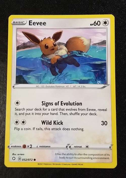 POKEMON CARDS - Eevee - 52/72 - Common Shining Fates Singles