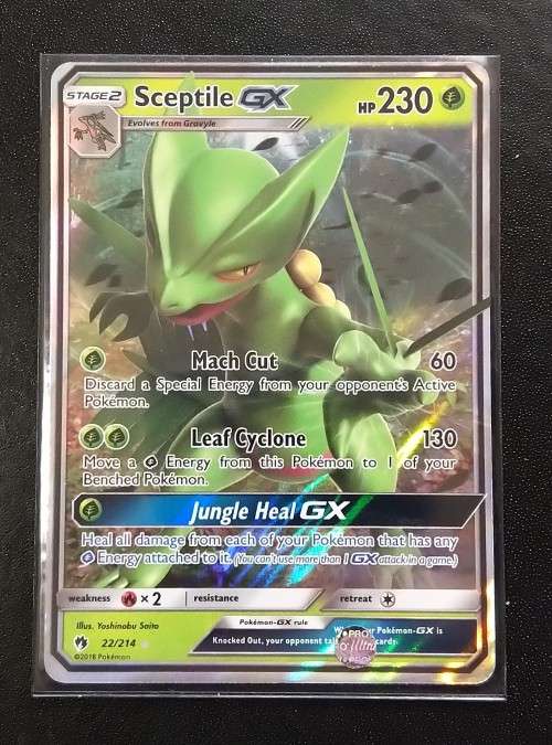 POKEMON CARDS - Sceptile GX - 22/214 - Ultra Rare Sun and Moon: Lost Thunder Singles
