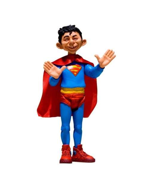 CLASSIC MAD MAGAZINE - MADS ALFRED E NEUMAN AS SUPERMAN ACTION FIGURE 14CM