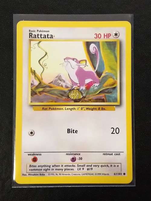 POKEMON CARDS - Rattata - 61/102 - 1999 Base Set Unlimited Singles
