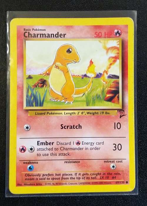 POKEMON CARDS - Charmander - 69/130 - 2000 Base Set 2 Singles