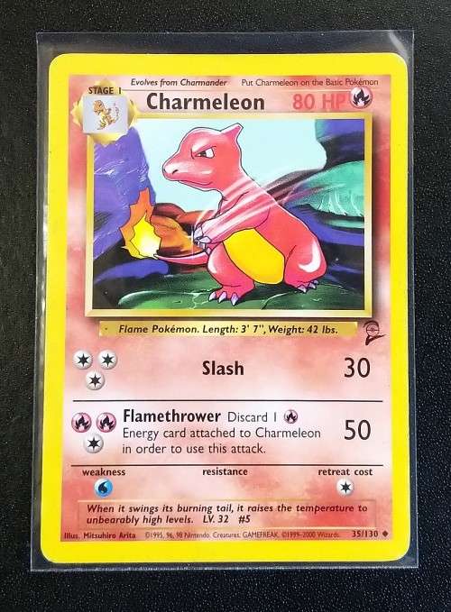 POKEMON CARDS - Charmeleon - 35/130 - 2000 Base Set 2 Singles