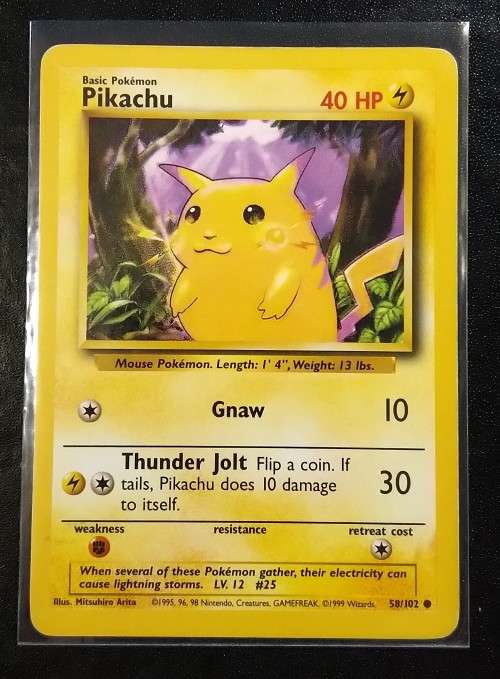 POKEMON CARDS - Pikachu - 58/102 - 1999 Base Set Unlimited Singles
