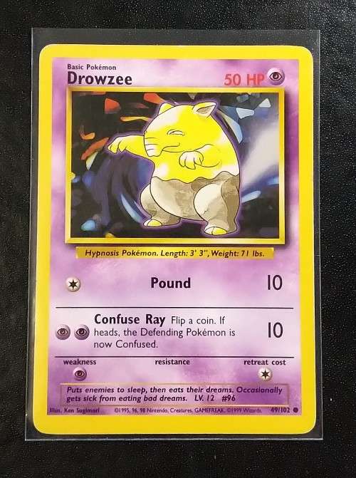 POKEMON CARDS - Drowzee - 49/102 - 1999 Base Set Unlimited Singles